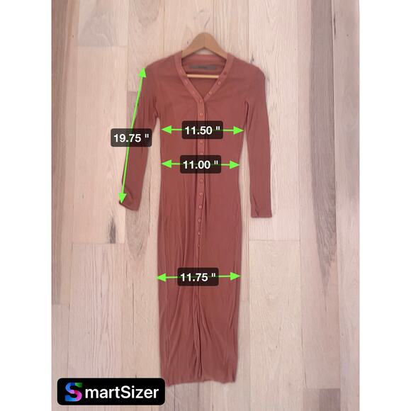 Enza Costa Silk Rib Cardigan Midi Dress in Adobe Brown Size Small - Picture 5 of 5